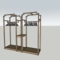 Wooden Clothing Display Racks With Hooks And Shelves For Retail Store Use