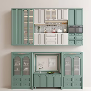 French Vintage Sideboard Wine Cabinet Sideboard 3d model