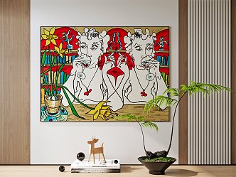 Modern figure painting decorative hanging painting 3d model