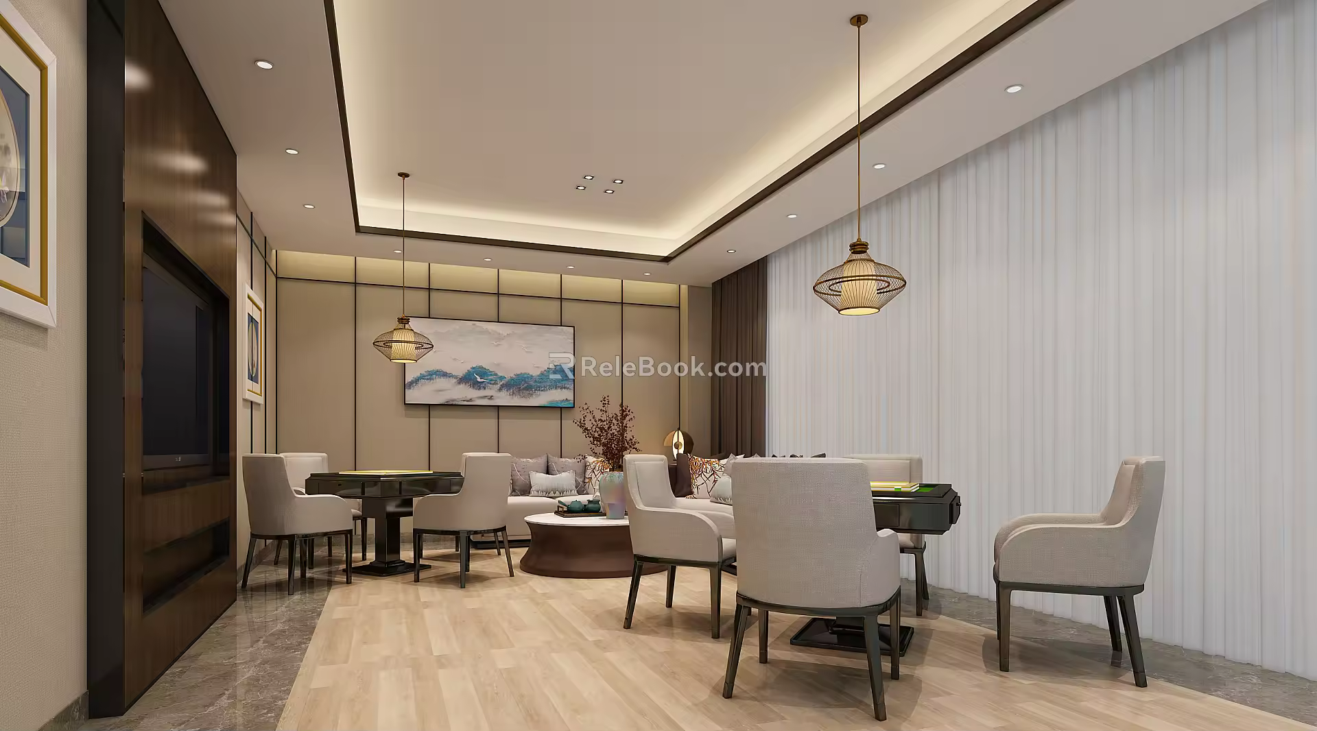 New Chinese Chess Room 3d model