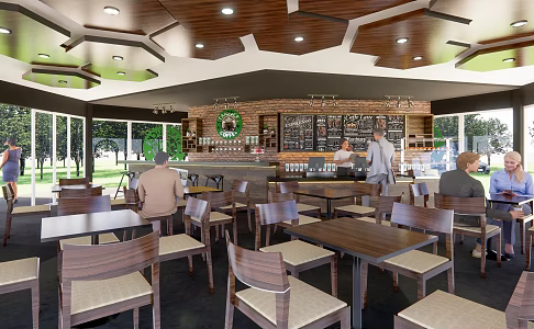 Modern Cafe Internet Celebrity Cafe Starbucks Cafe 3d model