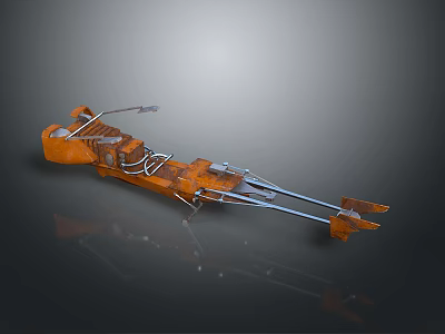Orange Industrial Motorcycle With Metal Frame Long Handlebars And Unique Design 3d model