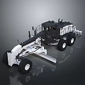 Modern Heavy Duty Road Grader With Large Tires And Front Blade