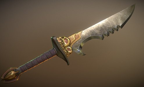 gold one-handed sword 3d model