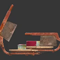 Traditional Brass Cheese Slicers With Round Plates And Pink Cheese Slices