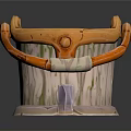 Decorative Household Bucket With Wooden Texture Orange Metal Handle And Green Accents