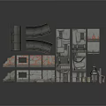 Industrial Style Modular Scene Building Components With Vents Pipes And Panels