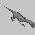 Realistic Reptile Dinosaur With Open Mouth Sharp Teeth Standing On Gray Background