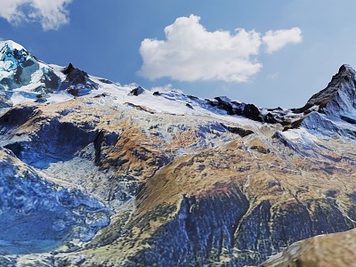 Snow Mountain Peak Alpine Mountains 3d model