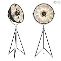Modern Floor Lamps With Tripod Base And Round Reflective Shades For Studio Decor