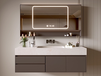 Modern Bathroom Cabinet Bathroom Counter Basin Bathroom Decoration Mirror Cabinet Sink 3d model