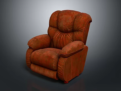 Comfortable Single Sofa With Tufted Design Soft Brown Upholstery And Armrest 3d model