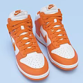 Nike High Top Orange And White Leather Stylish Comfortable Casual Athletic Shoes