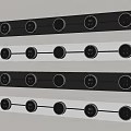 Modern Multiple Sleek Black And Silver Switch Panels With Wall Mounted Switches And Sockets