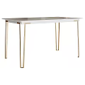Modern Black Dining Table With Sleek Gold Metal Legs And Stylish Design