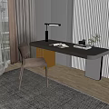 Modern Desk Chair Desk Computer Desk 3d model