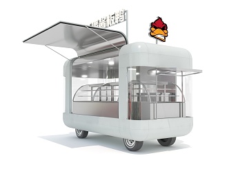 Mobile dining car 3d model