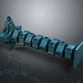 Mechanical Industrial Equipment With Metal Structure Long Strip And Shiny Connected Modules