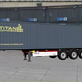 TITAN CONTAINERS Heavy Duty Container Truck With Grey Cargo Container And Multiple Wheels