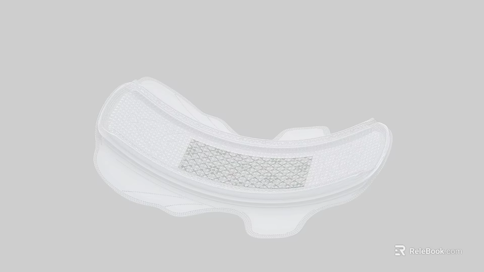 White Soft Protective Mask Featuring Breathable Mesh Filter Layer Design 3d model 