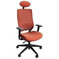 Comfortable Orange Mesh Office Chair With Armrests Black Base And Casters 3d model