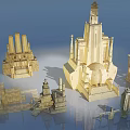 Exquisite European Architecture Models Featuring Towers Domes And Classical Details