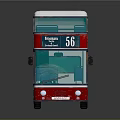 Red Commercial Double Decker Bus With White Roof London Route 66 And Advertisement Stickers