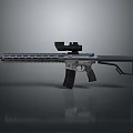 Modern Tactical Rifle With Optic Scope Rail System And Ergonomic Grip