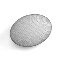 Oval Black Stone With White Stripes And Natural Wood Texture Design