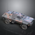 Camouflage Armored Military Vehicle With Wheeled Design And Tactical Antennas