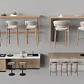 Modern Bar Counter Interior Design With Wooden Top High Bar Stools And Built In Sink