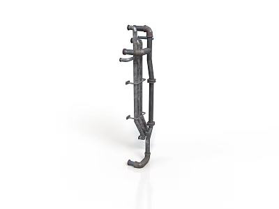 Industrial Metal Pipe Equipment With Multiple Joints And Mechanical Components 3d model