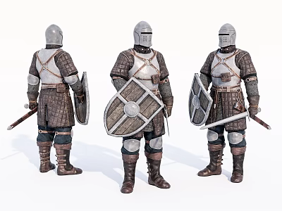 Modern game characters Virtual characters Ancient warriors with shields and swords 3d model