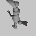 Playful Brown Cartoon Rabbit With Big Ears Red Bow Tie And Cheerful V Sign