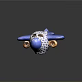 Blue And White Patterned Ceramic Airplane Figurine With Hollow Out Design And Propeller