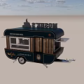 Modern Street Food Trailer With Wooden Panels Window And Logo Design