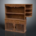 Vintage Rustic Wooden Cabinet Design With Drawers And Open Shelves