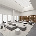 Leisure area reception hall leisure sofa sofa combination leisure chair stool lobby 3d model