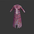 Fashionable Colorful Knitted Long Coat With Vibrant Geometric Zigzag Pattern Design