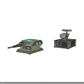 Green Military Weapon System With Radar Device And Operations Platform 3d model