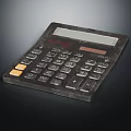 Black Desktop Electronic Calculator With Digital Display And Tactile Keypad Buttons 3d model