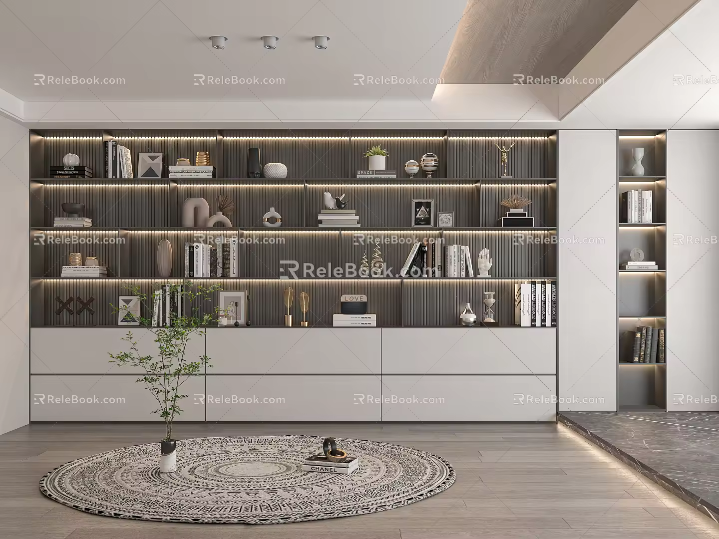 Modern bookcase 3d model