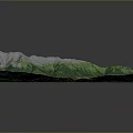 3D Landscape Map Featuring Mountains Green Vegetation River And Urban Area