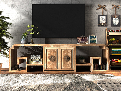 New Chinese TV Cabinet 3d model