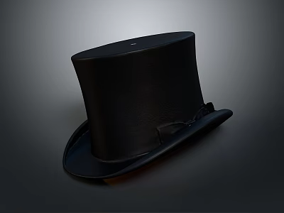 Black Top Hat with Classic Design for Formal Occasions and Daily Use 3d model