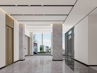 Modern Hall Office Leisure Hall 3d model