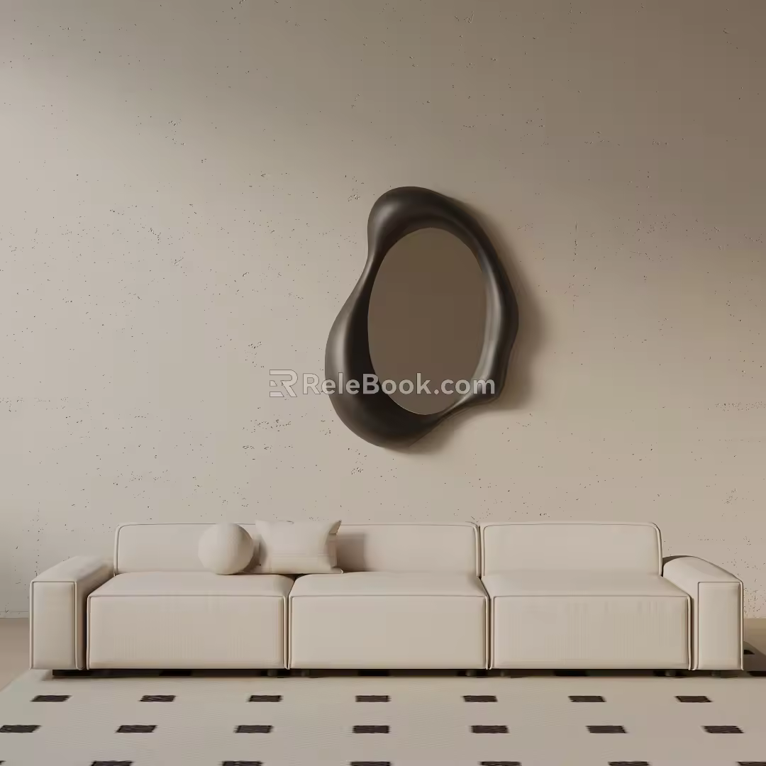 Modern three-seat sofa 3d model