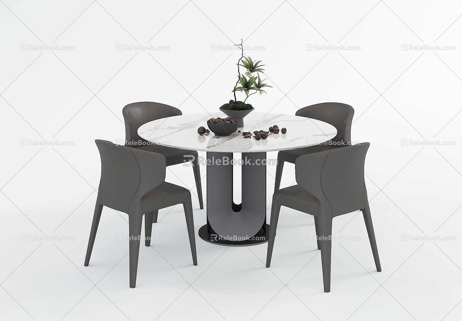 Modern Minimalist Negotiation Table and Chair Negotiation Table Leisure Table and Chair 3d model