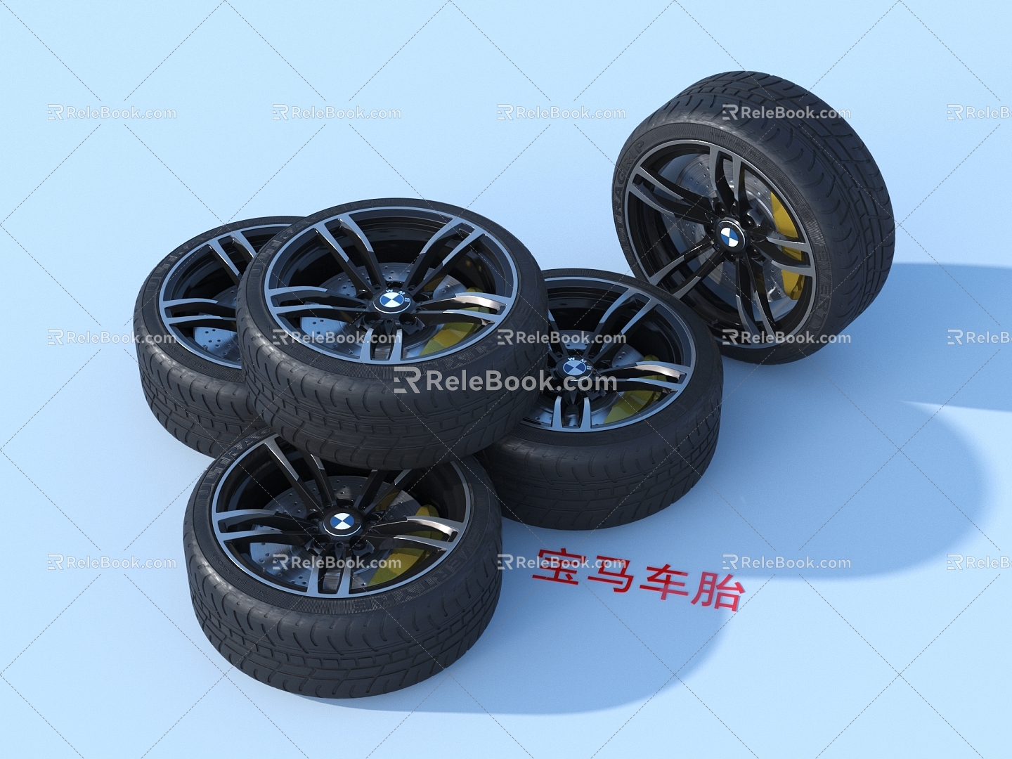 Tire BMW car wheel tire hub 3d model