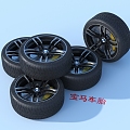 Tire BMW car wheel tire hub 3d model